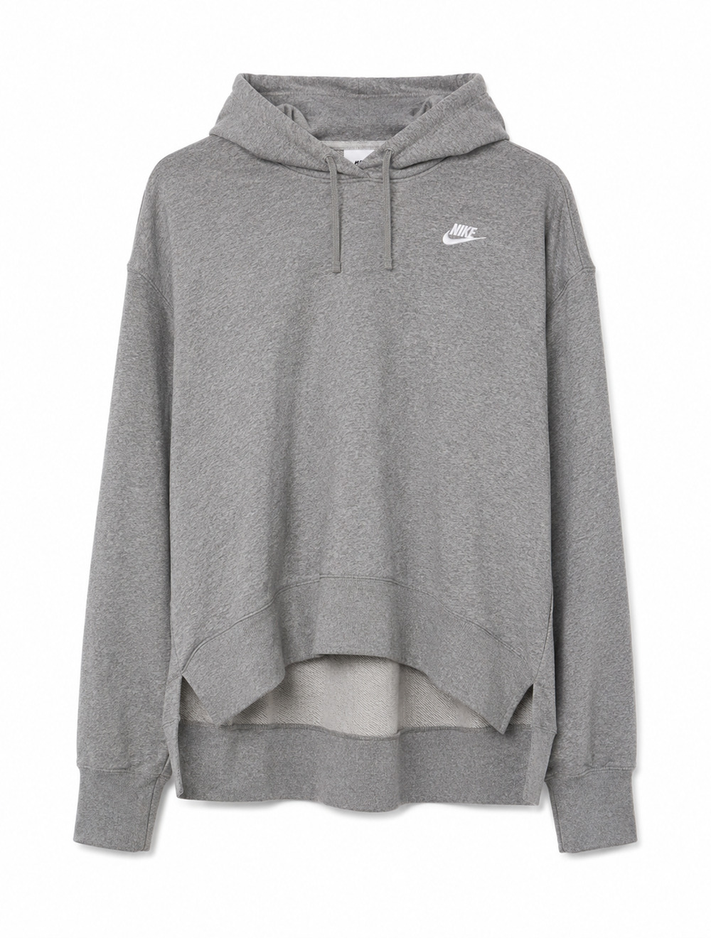 Nike Club French Terry Women Hoodie Gray Heather Plus Size 1X Cropped Sweatshirt
